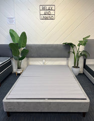 Suede Grey Platform Bed